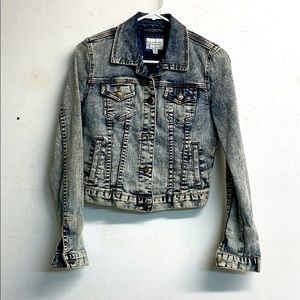 Acid wash denim jacket